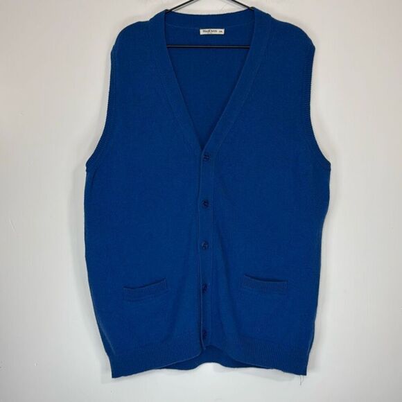 Woolovers Royal Blue Merino Wool Sweater Vest XXL - Picture 1 of 6